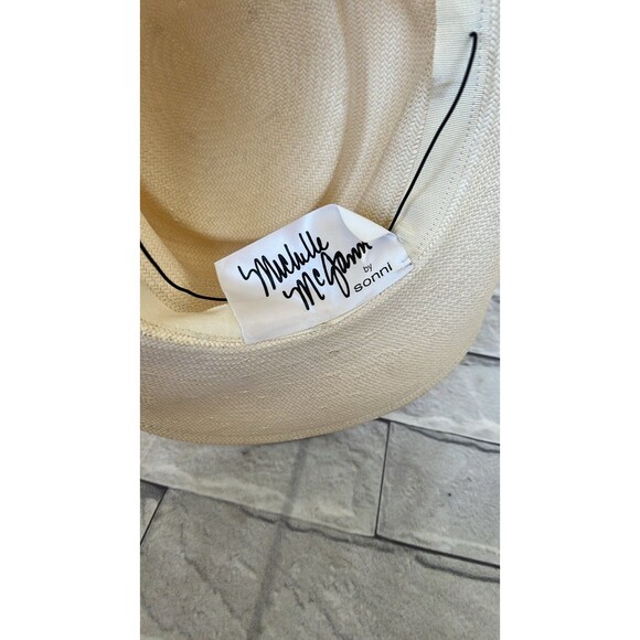 Vintage Michelle Mcgann By SONNI STRAW WESTERN HAT  beige